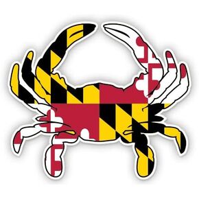 Maryland Crab - 3" Vinyl Sticker - for Car Laptop I-Pad Phone Helmet Hard Hat - Waterproof Decal