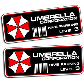 Umbrella Corporation Hive Parking Level 3 Resident Evil Vinyl Decal Sticker PAIR