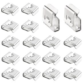 20PCS Stainless Steel Cable Clips Solar Cable Connectors Battery Panel Clamps Used for Frame Line Buckle Photovoltaic System Cable Fixing in Trailer Equipment Silver
