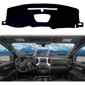 Dashboard Cover for Chevy Chevrolet Silverado 2019-2022/GMC Sierra 1500 2500HD 3500HD 2019-2022 Without Head Up Display, Without Forward Collision Alert Dash Cover Dash Mats Car Shade Pad