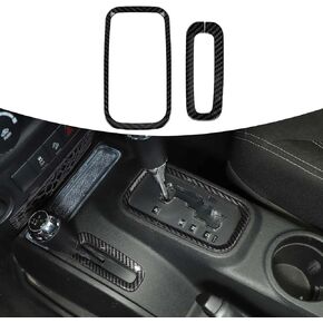 RT-TCZ for Jeep JK Gear Shift Panel Cover Trim Compatible with Jeep Wrangler JK JKU 2011-2017 Black