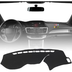 Interior Dashboard Cover Custom Compatible with Honda Accord 2013-2017, Dash Cover Mat Nonslip Fit for 2013 2014 2015 2016 2017 Honda Accord Dash Mat Protector Sunshade No Glare-Black