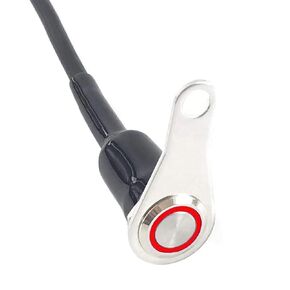 Universal Stainless Steel LED Motorcycle Switch ON-Off Handlebar Adjustable Mount Waterproof Switches Button DC12V Fog Light (Color : A-red-Latching)