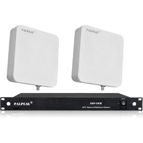 AMP-16CH 8 Way Wall-Mounted UHF Wireless Antenna Distribution System,14 Outputs + 2 Cascade Ports,Waterproof/Sunproof Wall-Mounted Active Antenna,Microphone Signal Amplifier,2200FT in Kuwait