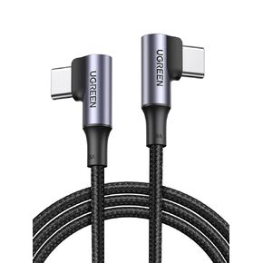 UGREEN 100W USB C to USB C Cable, 90 Degree Type C Cable for iPhone 15/15 Plus/15 Pro/15 Pro Max, MacBook Pro 2022, iPad Pro 2022, Samsung Galaxy S24/S23/Z Fold, Google Pixel, Switch, 3.3FT
