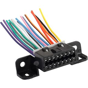 XMSJSIY 16 Pin OBD2 Female Connector Extension Cable,OBD2 Fixed Harness Assembled Plug Dash Port Wires,E-Car Connection with Colorful Cables for Car Diagnostic-1 Pcs