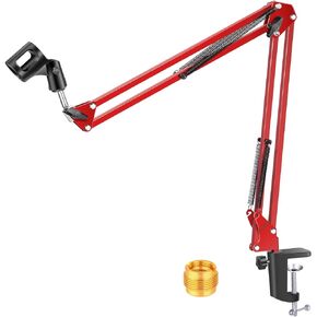 NEEWER Adjustable Microphone Suspension Boom Scissor Arm Stand, Max Load 1 KG Mic Stand for Radio Broadcasting, Voice-Over, Stage and TV Stations, Compatible with Blue Yeti Snowball Yeti X,etc (White)