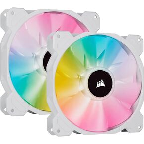 CORSAIR iCUE SP140 RGB Elite (CO-9050139) Performance 140mm - White PWM Dual Fan Kit with Lighting Node CORE (Renewed) in Kuwait