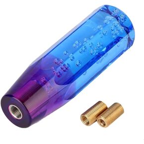 Car Shift Knob Head, Universal Two-Color Crystal Bubble Shift Gear Knob Manual Gear Stick Lever Head with 8mm 10mm Thread (Blue)