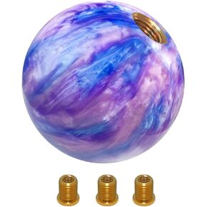 Purple Weighted Round Ball Shift Knob M12*1.25 Universal Mars Style Gear Shifter Knobs Fit for 5 6 Speed Manual and Automatic Vehicles with Three Adapters M8*1.25, M10*1.25, M10*1.5