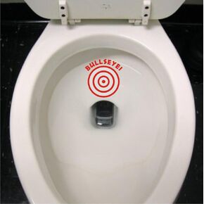 | Potty Training Toilet Pee Target aim Bullseye for Boys | Decal Bumper Sticker Decal for Toilet, Urinal, Bathroom, Restroom, Toddler | 4"x4" (Red)