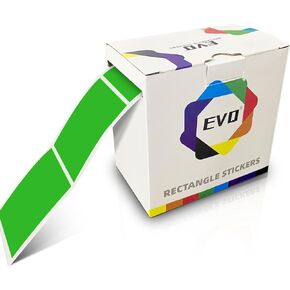 Green Rectangle Sticker Labels 3×2 Inch Vinyl Stickers Color Coding Name Tags Roll Removable Waterproof 300 per Dispenser Box
