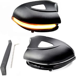 Smoked Dynamic Sequential LED Turn Signal Light Blinker Side Mirror Marker Lamp Assembly Replacement for VW Golf MK6 GTI R20 2008-2012,Touran 2011-2015