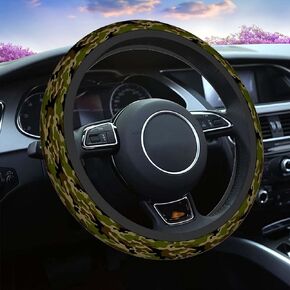 Swono Bloody Hand Car Neoprene Steering Wheel Cover Horror Red Bloody Hand Print 15 Inch Anti-Slip Wheel Wrap Case Protector for SUV Sedan Vans Trucks