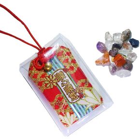 Good Luck Charms with Crystals, for Various Wishes Purposes of Career Love Health Wealth Matters, Protection Amulet Omamori