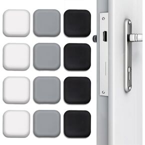 12 Pcs Door Knob Wall Protector Wall Door Stopper Door Stoppers Wall Protector from Furniture Silicone Door Knob Guard Wall Shield for Home Office (White, Black, Gray)
