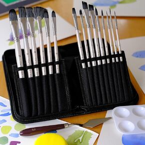 Canyon Art's 15 Piece Paint Brush Set. The Perfect Set for Art Students Learning Acrylic, Water Color, and Gouache Techniques.