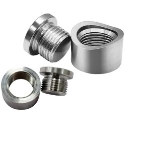 OPOSM-2bp Sensor Oxygen Sensor Mounting Bungs and Plugs,M18 X 1.5 Thread Stainless Steel Notched Style (2 Bungs/2 Plugs)