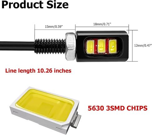 2PCS 12V Aluminum LED License Plate Light, Waterproof Screw Bolt License Plate Lamp, Universal Car Exterior Decoration for Most Vehicles Trucks Motorcycles Bikes (Yellow) in Saudi Arabia