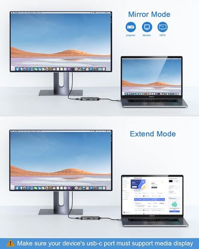 QGeeM USB C to HDMI Adapter 4K, 3 in 1 USB C Hub HDMI USB C Adapter, 100W Fast Charge, Compatible for MacBook Pro/Air/iPad Pro, Samsung Galaxy S10/S9, Surface 8 and More Type C Devices in Kuwait