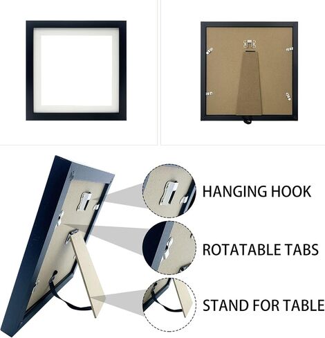 6x6 Picture Frame Black, Square Photo Frame for Tabletop or Wall Display, 2 Pack in Saudi Arabia