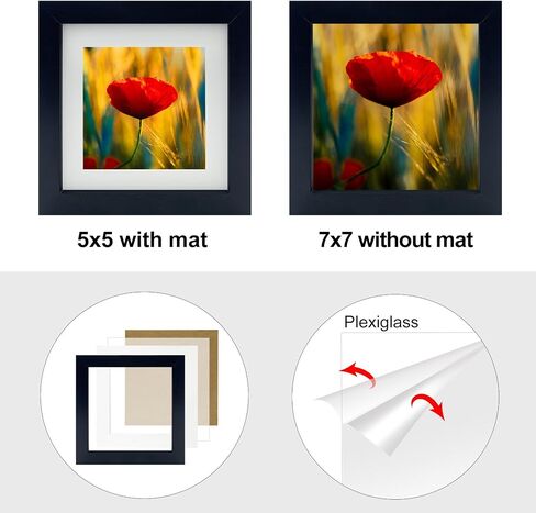 6x6 Picture Frame Black, Square Photo Frame for Tabletop or Wall Display, 2 Pack in Saudi Arabia
