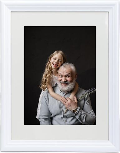 White 11x14 Picture Frames – Display Pictures 8x10 with Mat or 11x14 Without Mat,Perfect for Tabletop or Wall Hanging – Ideal for Dad, Grandpa, Father's Gifts in Saudi Arabia