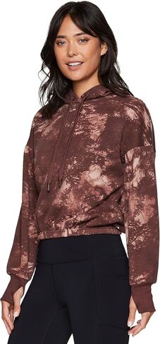 RBX Active Women's Cropped Fleece Sweatshirt, Everyday Midweight Fleece Hoodie in Saudi Arabia