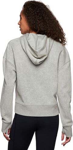 RBX Active Women's Cropped Fleece Sweatshirt, Everyday Midweight Fleece Hoodie in Saudi Arabia