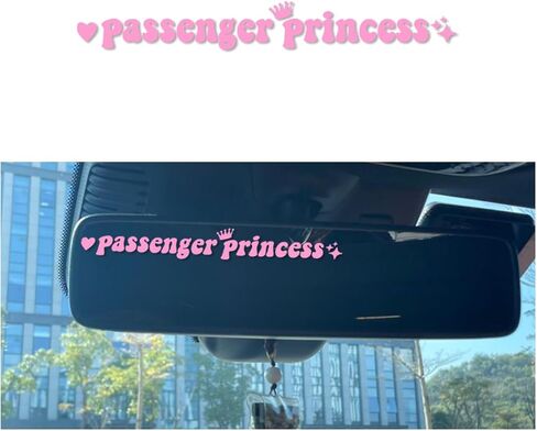 Passenger Princess Car Stickers, Girls Car Window Rearview Mirror Decoration Stickers Universal Cute Queen Letters Initials Stickers, Funny Car Accessories for Women Girls (5 in, Pink) in Kuwait
