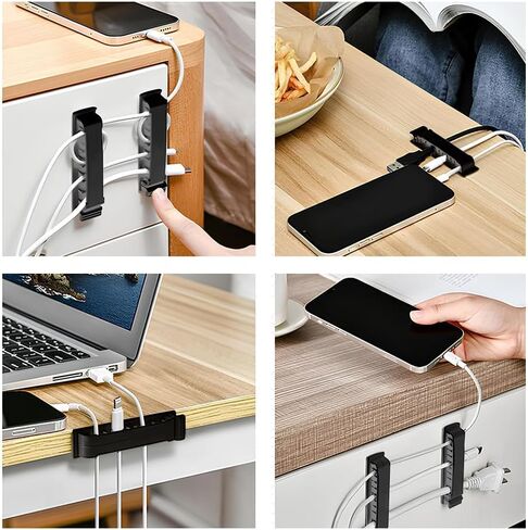 5PCS Cable Clips Self Adhesive Cord Organizer, Charger Cable Management Cord Holder for Desk, 10 Slots Cable Wire Organizer for Home Office Desk Car Phone USB (White) in Saudi Arabia