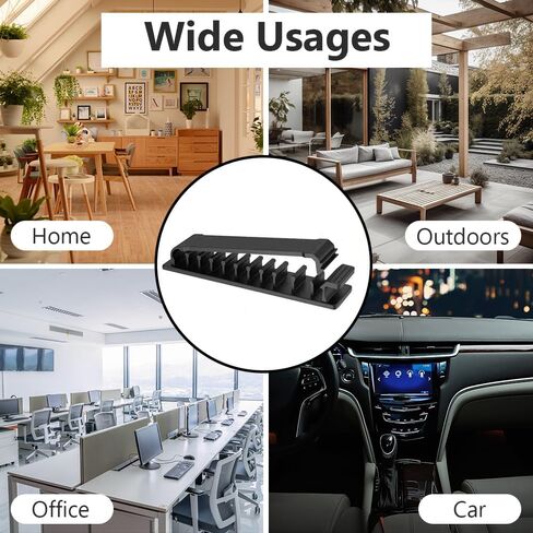 5PCS Cable Clips Self Adhesive Cord Organizer, Charger Cable Management Cord Holder for Desk, 10 Slots Cable Wire Organizer for Home Office Desk Car Phone USB (White) in Saudi Arabia