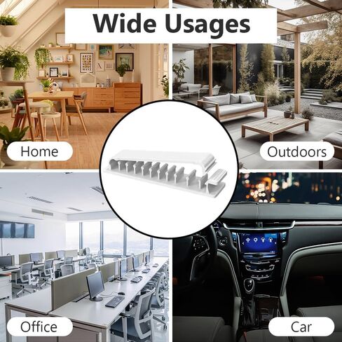 5PCS Cable Clips Self Adhesive Cord Organizer, Charger Cable Management Cord Holder for Desk, 10 Slots Cable Wire Organizer for Home Office Desk Car Phone USB (White) in Saudi Arabia