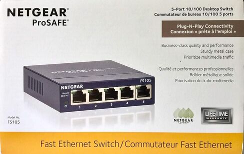 FS105NA - محول إيثرنت Netgear ProSafe FS105 5 x 10/100Base-TX (FBA_FS105NA) in Kuwait