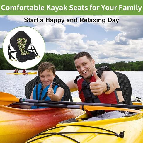 مقعد Vashly Kayak، وسائد مقعد سميكة لقوارب الكاياك، ومقاعد الزورق مع حقيبة تخزين قابلة للفصل، وسادة مقعد كاياك، للتجديف بالكاياك والتجديف وصيد الأسماك in Kuwait