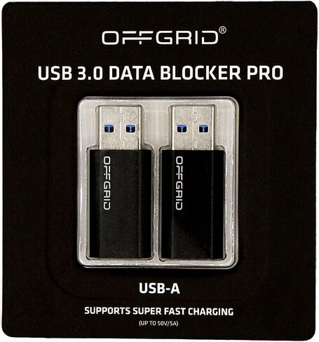 OFFGRID USB C Data Blocker 2 Pack, USB C Charge Only Adapter, Black, 5V in Saudi Arabia