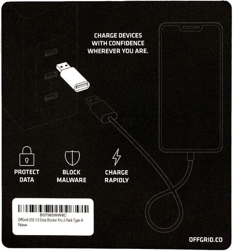 OFFGRID USB C Data Blocker 2 Pack, USB C Charge Only Adapter, Black, 5V in Saudi Arabia