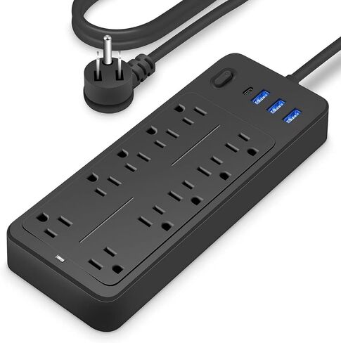 منافذ USB لحماية قطاع الطاقة، محطة شحن سطح المكتب لمنافذ متعددة المنافذ، قابس مسطح، حامل على الحائط، مع محطة إضاءة ليلية، للمنزل والمكتب in Saudi Arabia