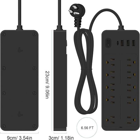 منافذ USB لحماية قطاع الطاقة، محطة شحن سطح المكتب لمنافذ متعددة المنافذ، قابس مسطح، حامل على الحائط، مع محطة إضاءة ليلية، للمنزل والمكتب in Saudi Arabia