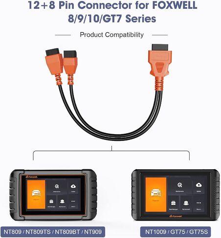 محول كابل FOXWELL Obd2 إلى 12 + 8 متوافق مع موصل كابل FCA Autoauth مناسب لكابل الاختبار الرئيسي لمركبة Chrysler لـ FOXWELL NT604 NT624 NT706 NT716 NT726 NT809 NT809BT NT809TS GT75 GT75S in Saudi Arabia