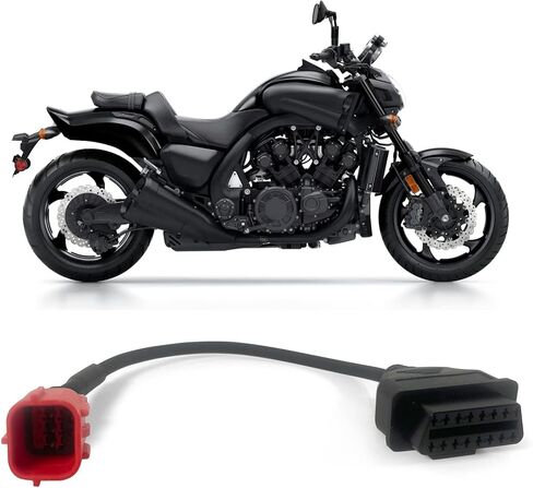 Motorcycle 16 pin Female to 6 pin OBD2 Adapter Cable Fits Moto Guzzi Piaggio Vespa Milan Yamaha Harley Davidson and More in Saudi Arabia