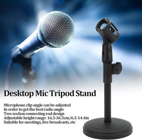 حامل ميكروفون بزاوية قابلة للتعديل، متين 16.5-36.5 سم/6.5-14.4 بوصة حامل ثلاثي مرن معدني قابل للطي حامل ميكروفون قوي للمؤتمرات in Kuwait