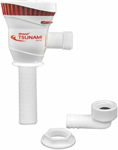 Attwood 4640-7 Tsunami T500 Aerator Pump, 500 GPH, 12-Volt, 3 ½-Inch Long Inlet, Threaded ¾-Inch Diameter Outlet, 29-Inch Wire in Saudi Arabia