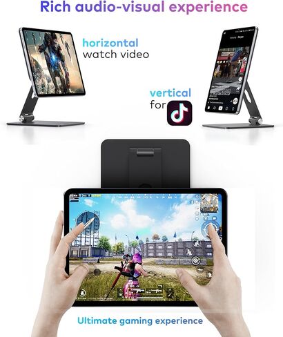 Magnetic Stand for iPad Pro 11 inch, [70* N52 Magnets Powerful] [Painter & Gamer Friendly] Aluminum Alloy iPad Stand for Desk Holder 180 Adjustable 360 Rotatable (Black) in Saudi Arabia