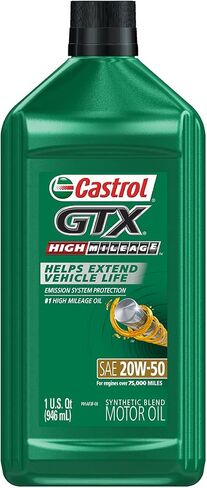 Castrol Edge High Mileage 20W-50 Advanced Full Synthetic Motor Oil, 1 Quart, Pack of 6 in Saudi Arabia