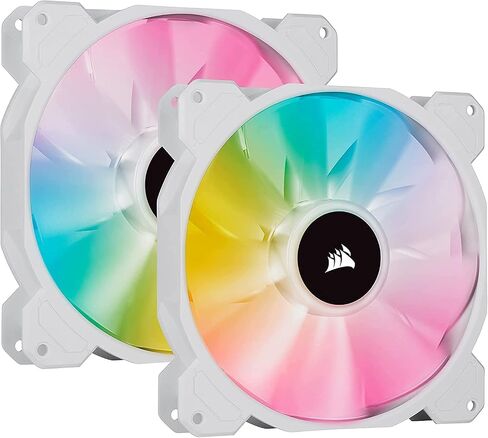 CORSAIR iCUE SP140 RGB Elite (CO-9050139) أداء 140 مم - مجموعة مراوح مزدوجة PWM بيضاء مع عقدة إضاءة CORE (متجددة) in Kuwait
