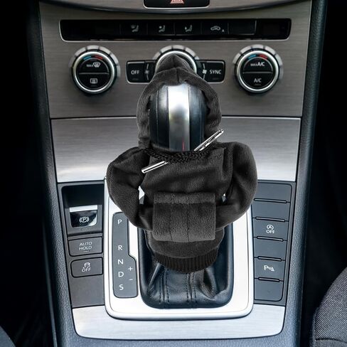 Hoodie Car Gear Shift Cover, 2Pcs Funny Universal Shift Knob Cover Car Shifter Stick Protector Car Shifter Hoodie Decoration Fashionable Automotive Interior Accessories Mini Shifter Hoodie(A) in Saudi Arabia