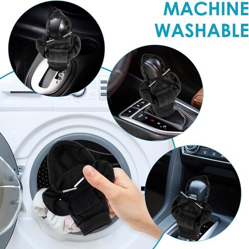 Hoodie Car Gear Shift Cover, 2Pcs Funny Universal Shift Knob Cover Car Shifter Stick Protector Car Shifter Hoodie Decoration Fashionable Automotive Interior Accessories Mini Shifter Hoodie(A) in Saudi Arabia