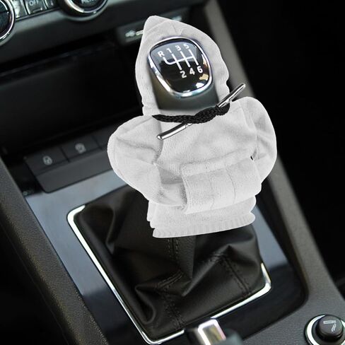 Hoodie Car Gear Shift Cover, 2Pcs Funny Universal Shift Knob Cover Car Shifter Stick Protector Car Shifter Hoodie Decoration Fashionable Automotive Interior Accessories Mini Shifter Hoodie(A) in Saudi Arabia