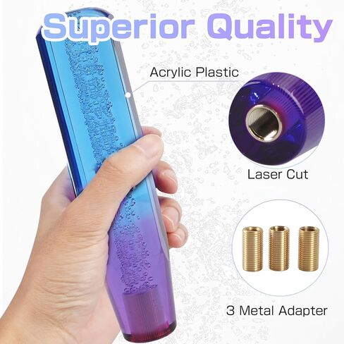 الكريستال التحول المقبض العالمي والعتاد شيفتر عصا التحول المقابض فقاعة شفافة الأرجواني الأزرق 20CM مع محولات in Kuwait